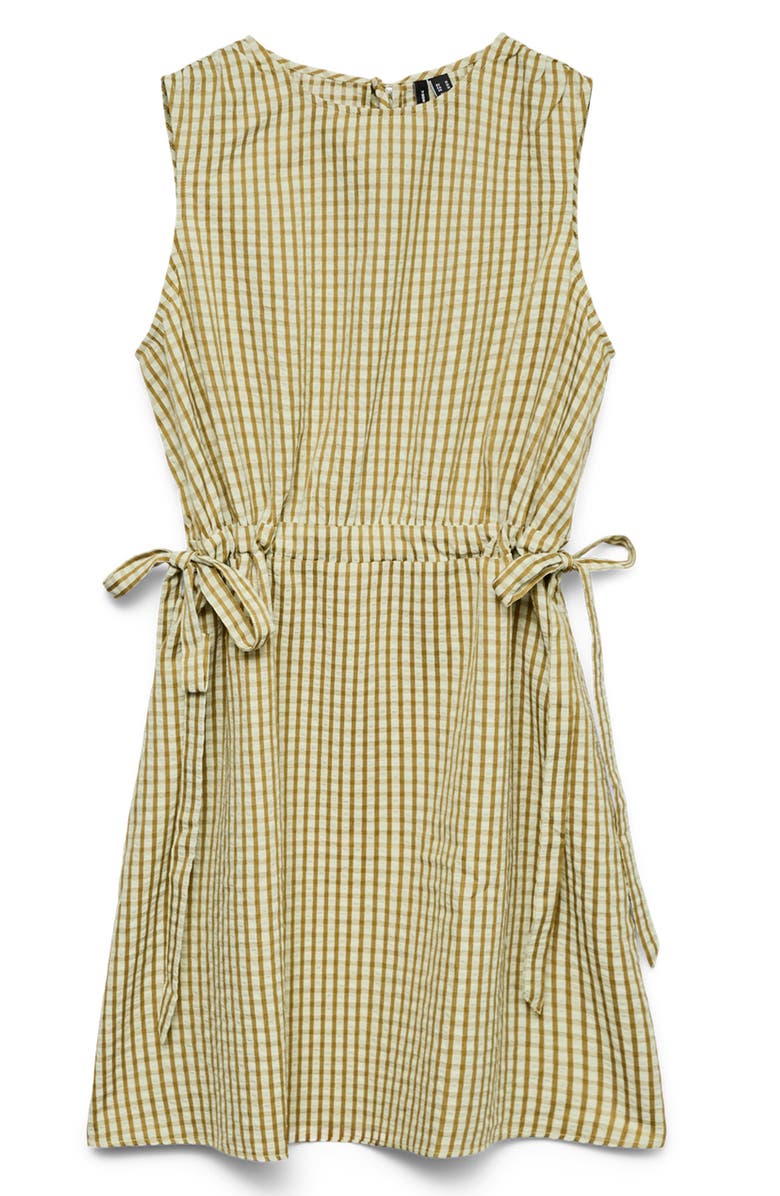 VERO MODA Camilla Sleeveless Gingham Dress, Alternate, color, Fog Green Checks Willow