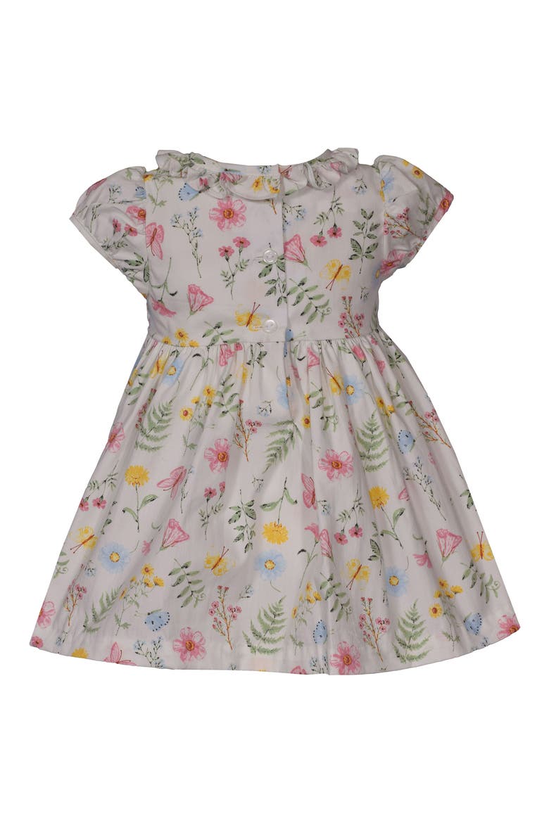 Floral Embroidered Accent Cotton Party Dress & Bloomers, Alternate, color, WHITE MULTI