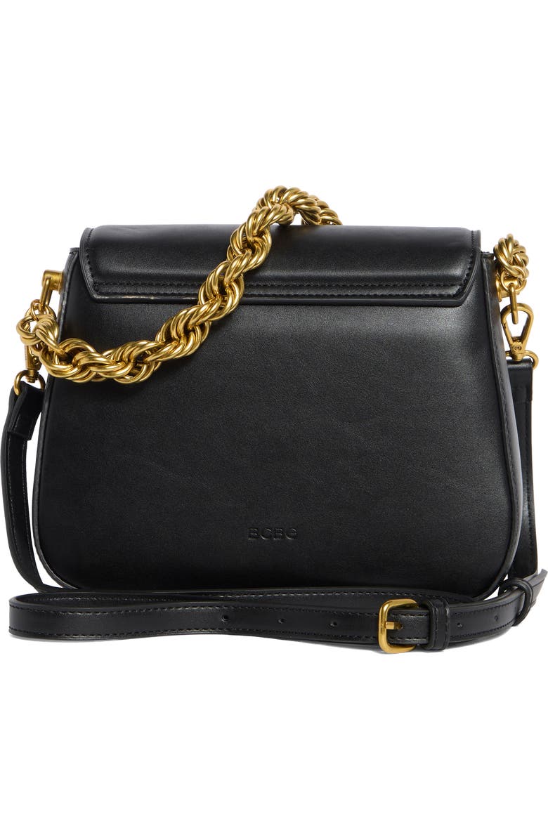 BCBG Twisted Top Handle Saddle Bag, Alternate, color, Black