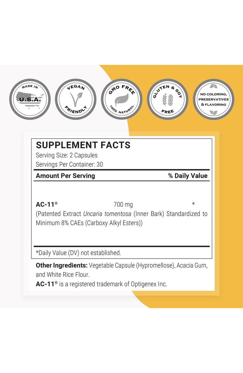 SuperSmart AC-11 700mg Cat's Claw Extract, Alternate, color, NO COLOR