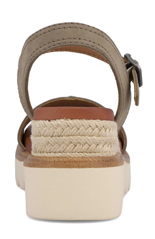 Shop Mia Ophida Ankle Strap Platform Wedge Sandal In Taupe