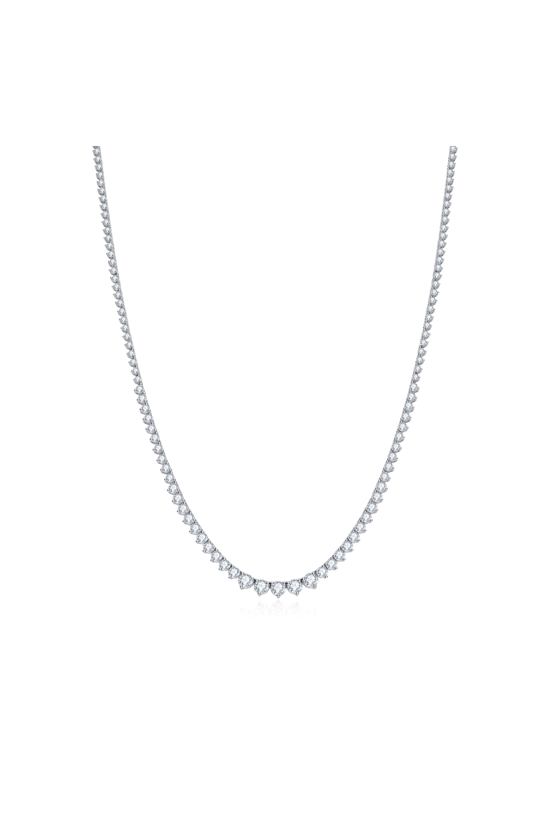 Untamed Petals Mayfair Tennis Necklace, Main, color, Silver