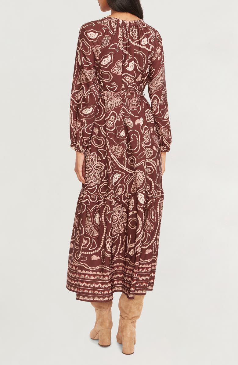 The Good Journey Long Sleeve Maxi Dress, Alternate, color, Brown/ Tan
