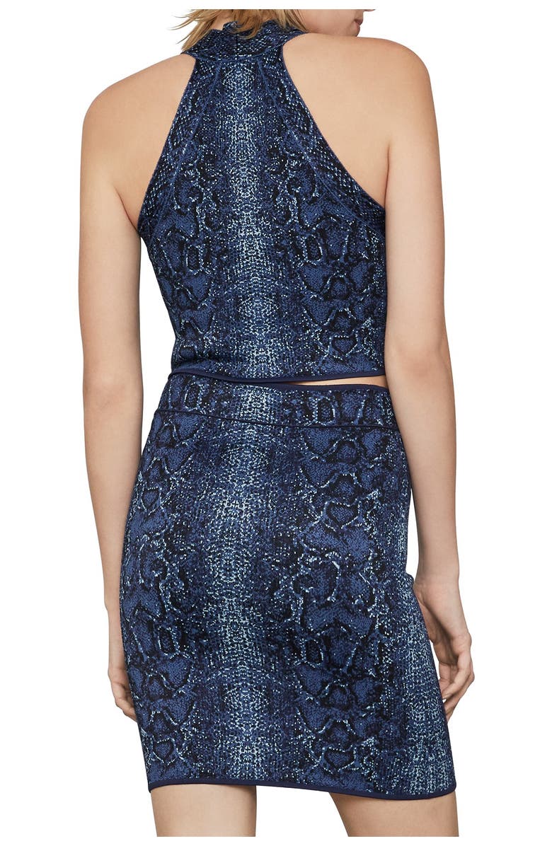 BCBGMAXAZRIA High Neck Snake Print Top, Alternate, color,