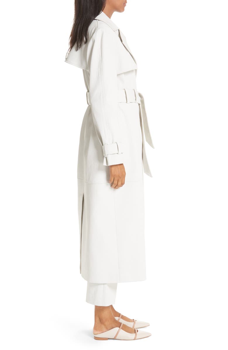 PARTOW Wax Coated Denim Trench Coat, Alternate, color, 