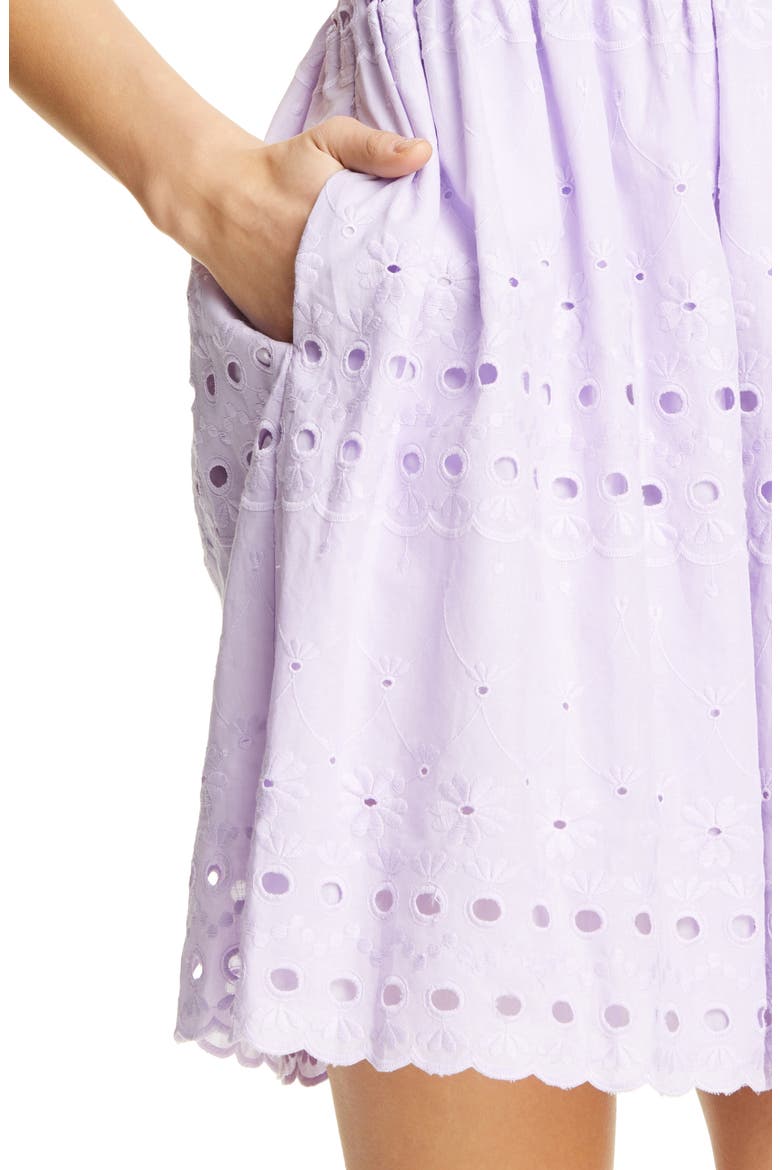 eyelet fit & flare dress, Alternate, color, FROZEN LILAC