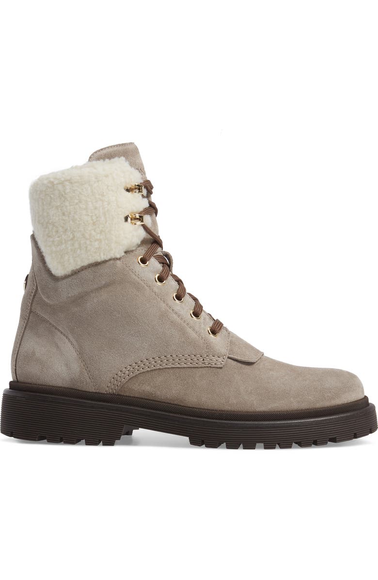 Moncler Patty Scarpa Faux Shearling Cuff Boot, Alternate, color,