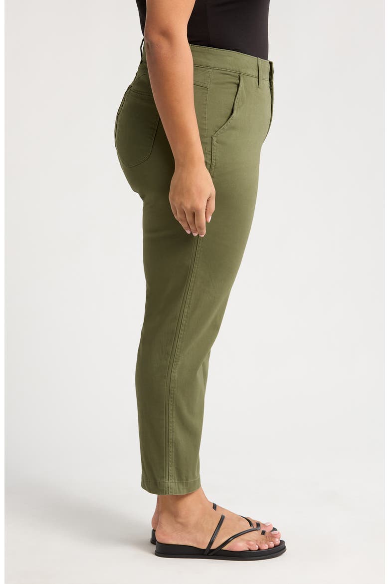 Skyrise Ankle Slim Straight Leg Twill Pants, Alternate, color, CELADON