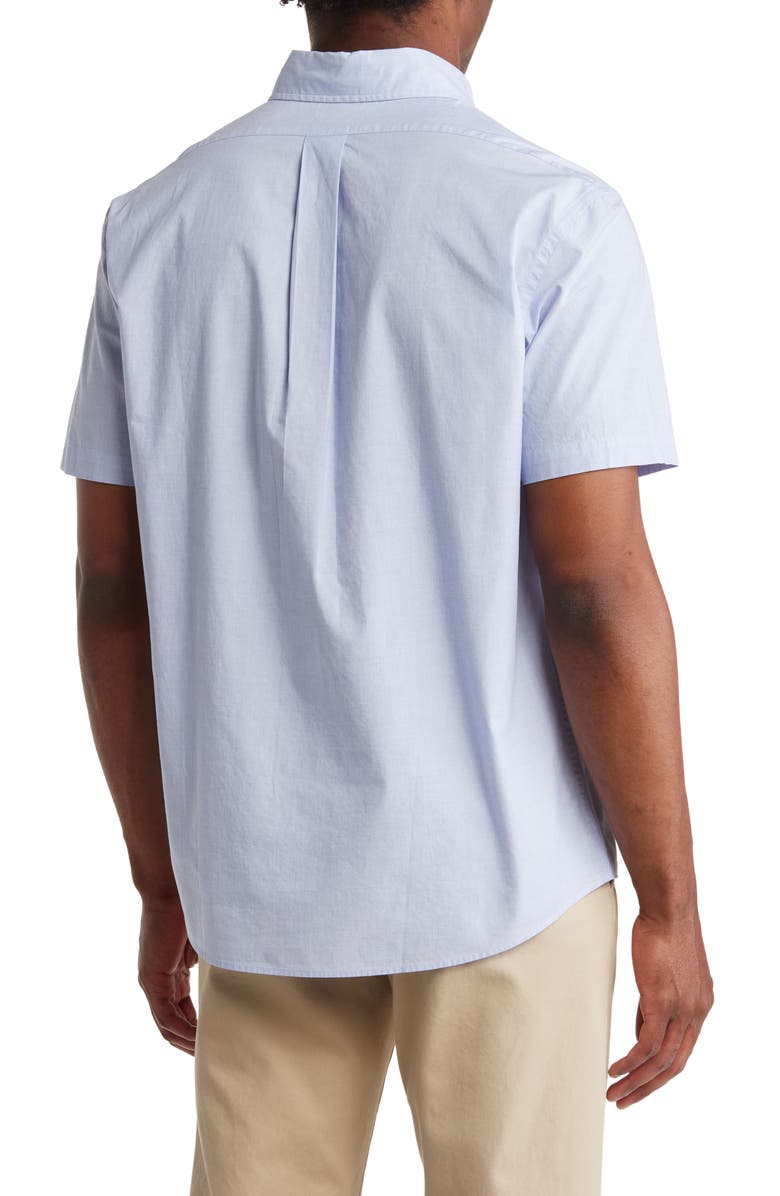 Brooks Brothers Sport Fit Short Sleeve Cotton Shirt, Alternate, color, Light Blue
