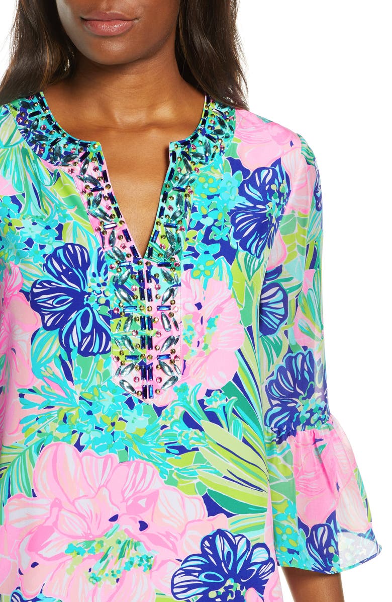 Lilly Pulitzer<sup>®</sup> Elenora Floral Silk Shift Dress, Alternate, color, 