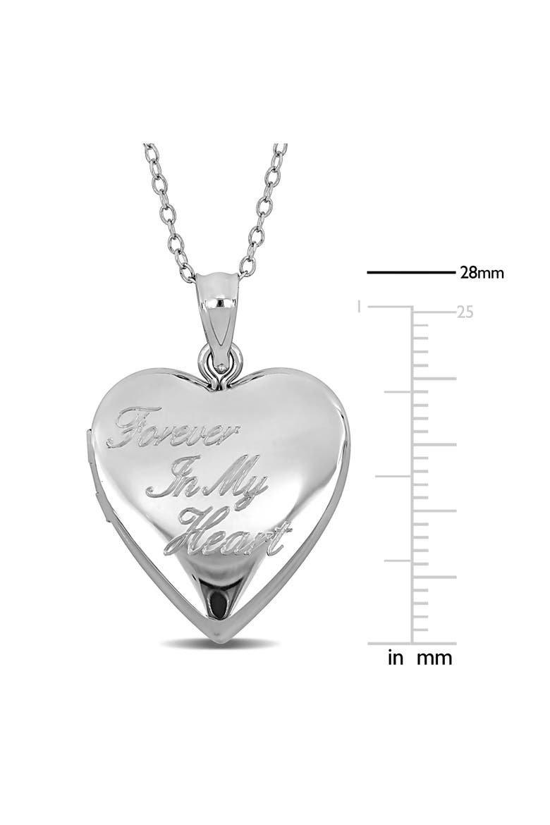 Forever In My Heart Engraved Locket Necklace, Alternate, color, SILVER