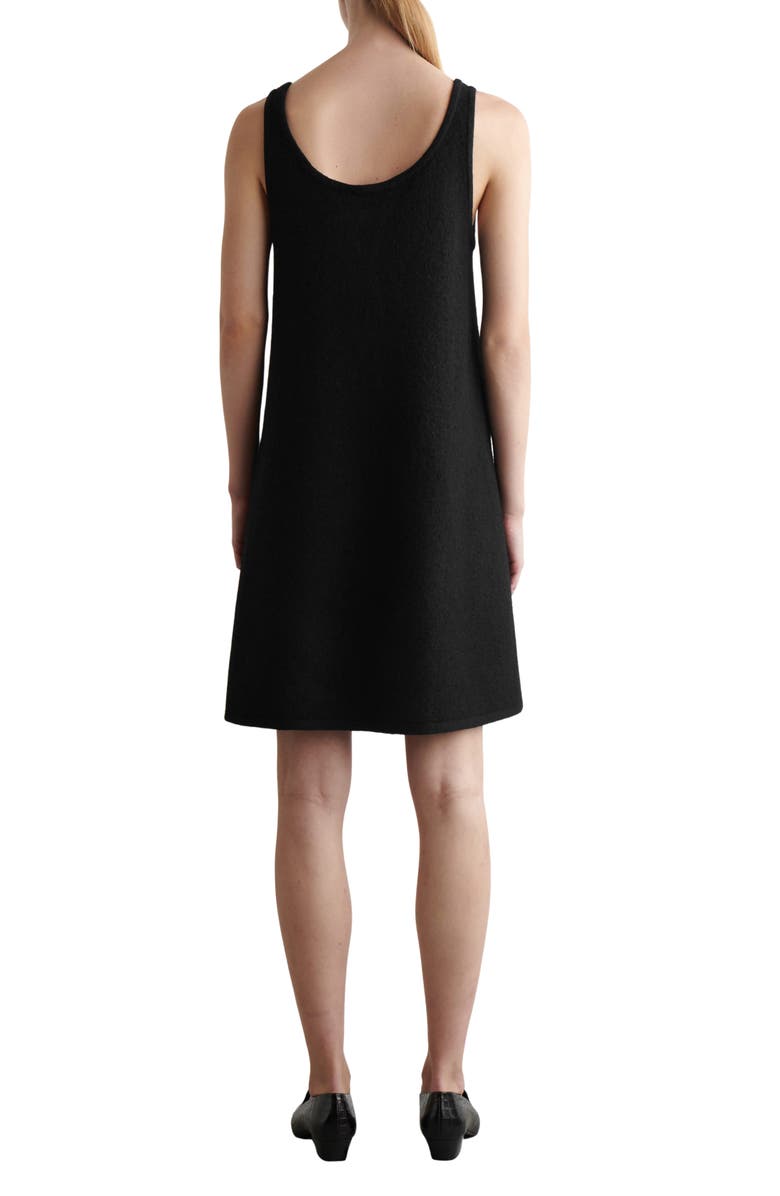 COS Boiled Merino Wool A-Line Dress, Alternate, color, Black Dark