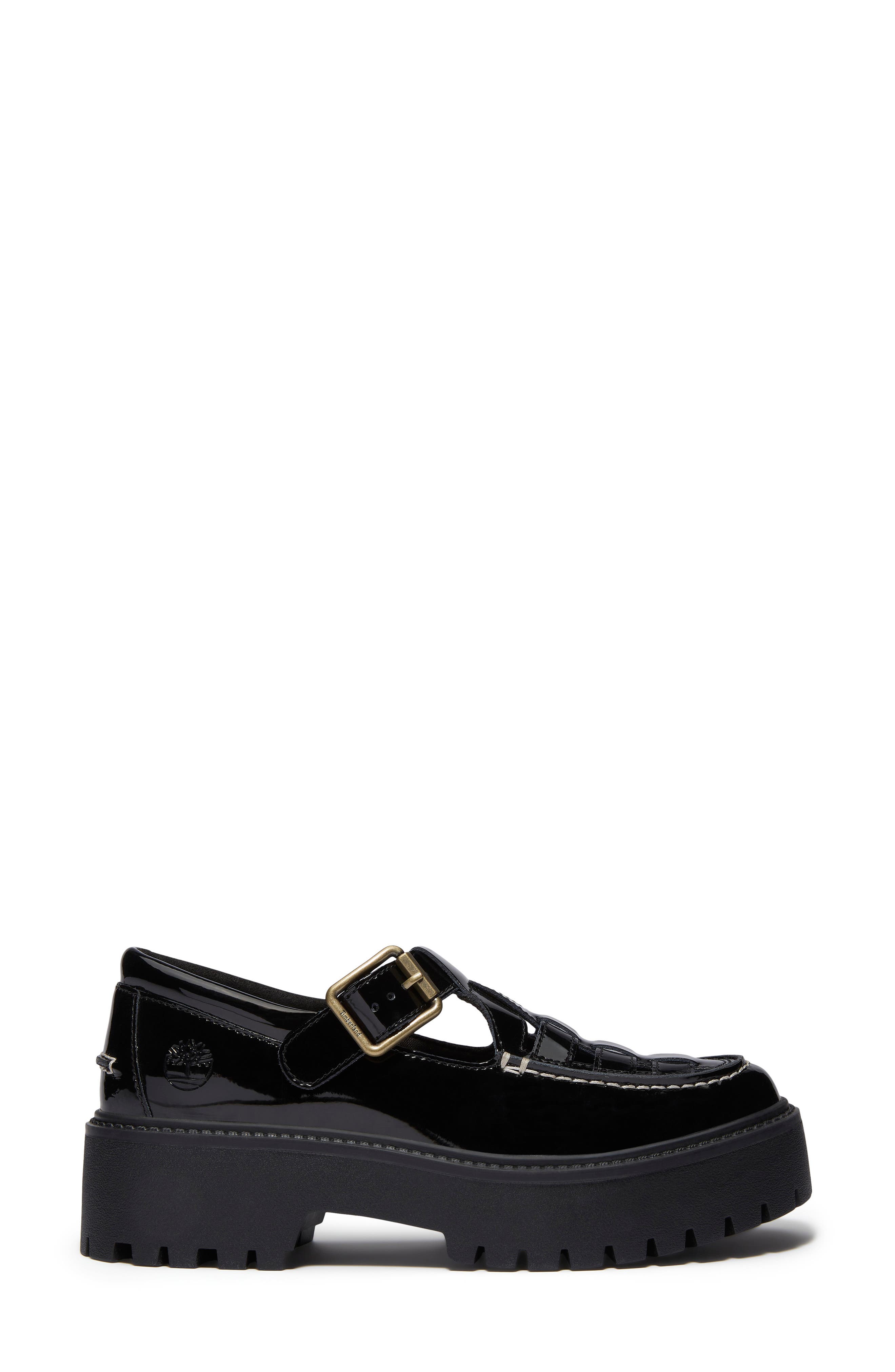 Timberland Stone Street Platform Buckle Loafer, Alternate, color, Black Patent Leather