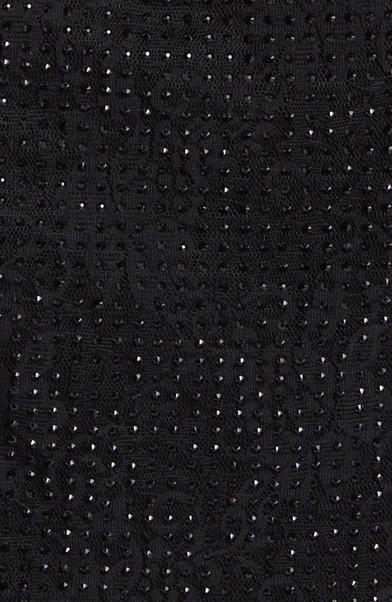 KOBI HALPERIN Inverse Sequin Ruched Long Sleeve Lace Minidress, Alternate, color, Black