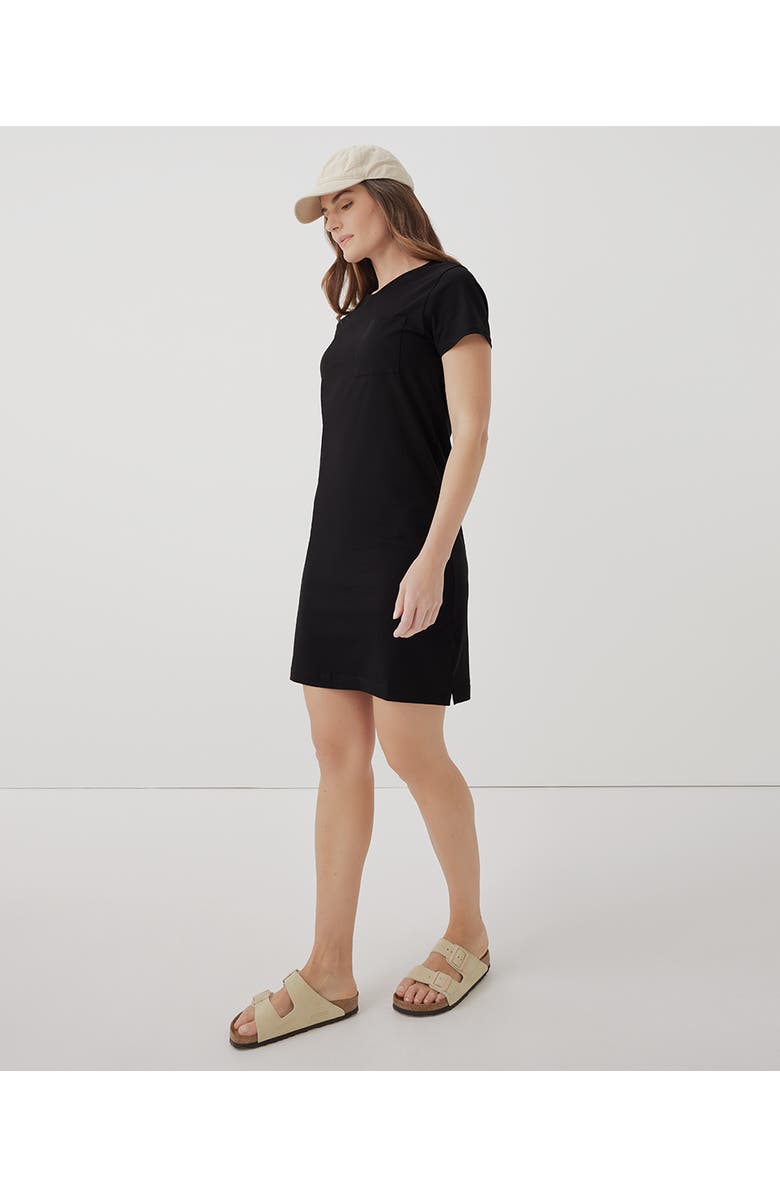 Pact Organic Softspun Tee Dress, Alternate, color, Black