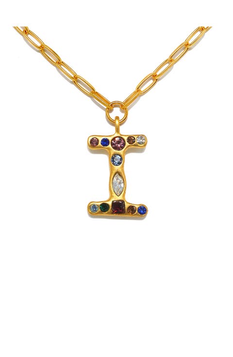 Emilie Crystal Initial Pendant Necklace