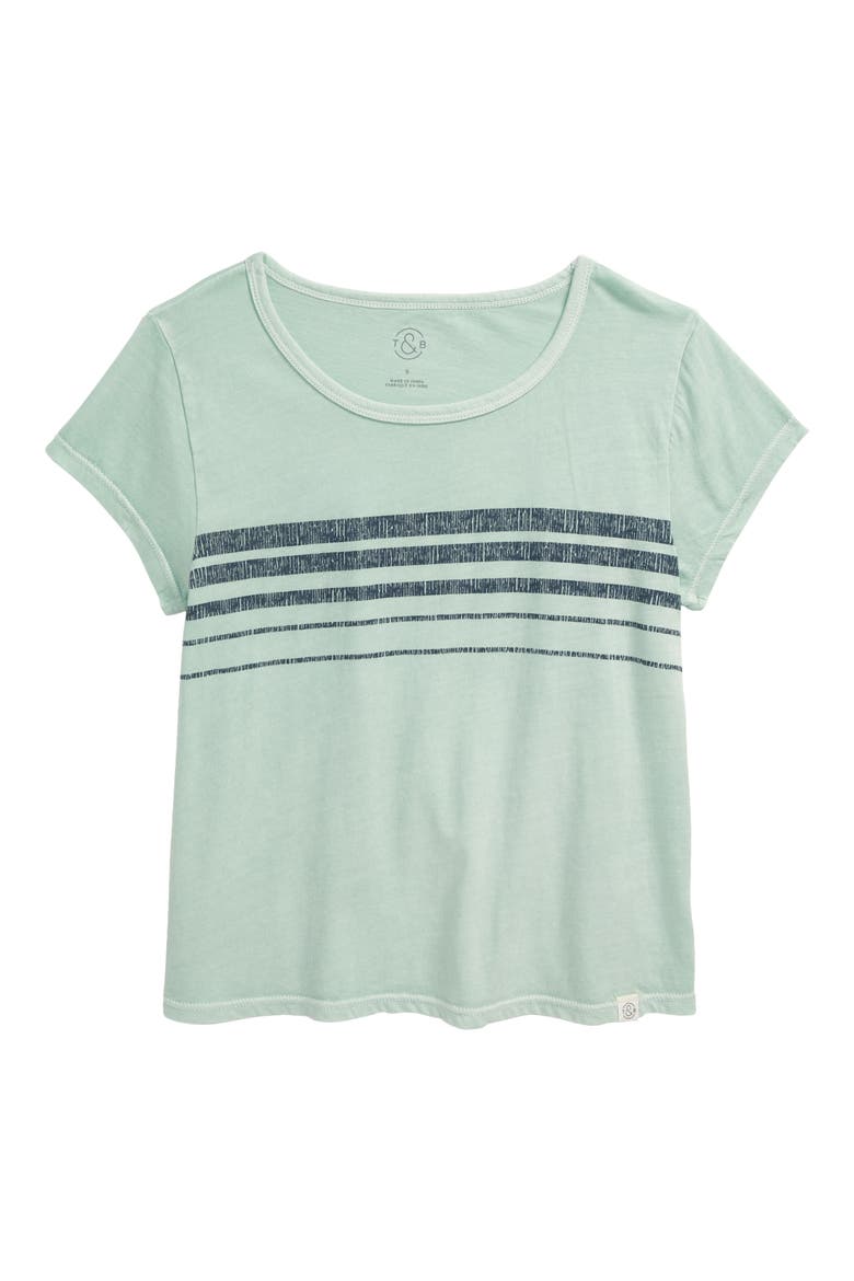 Kids' Stripe Tee, Main, color, GREEN FONDANT STRIPE