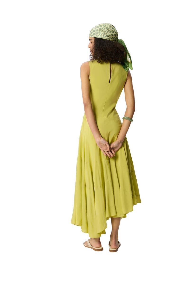 Whistles V-Neck Tiered Sleeveless Midi Dress, Alternate, color, Pale Green