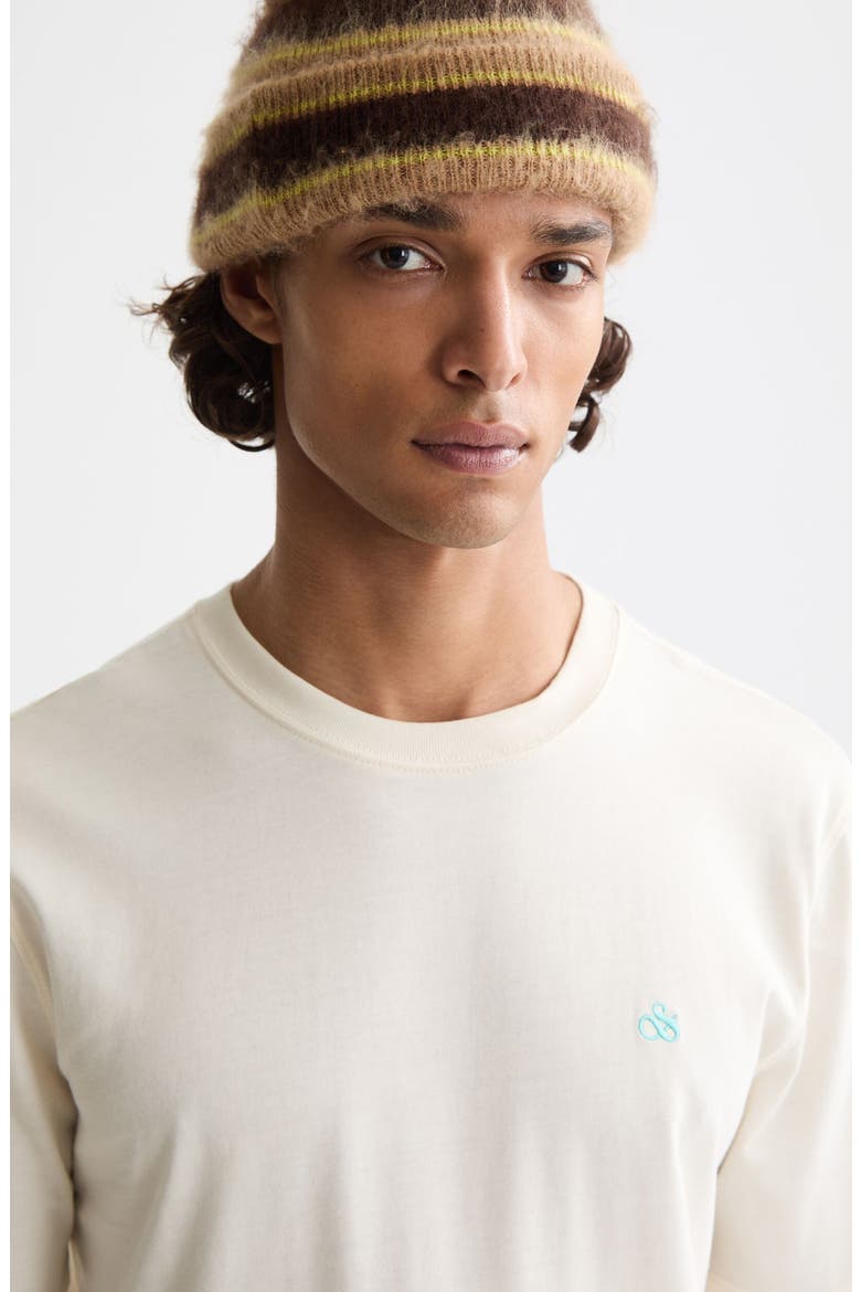 Embroidered Logo Organic Cotton Graphic T-Shirt, Alternate, color, EGGNOG