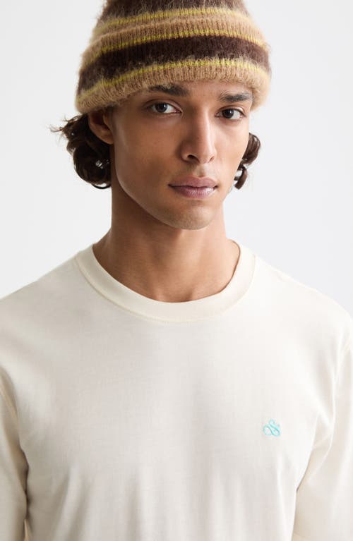 Scotch & Soda Embroidered Logo Organic Cotton Graphic T-shirt In White