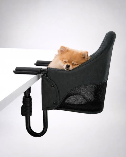 Pet Portable Table Chair Seat, Hook-On Highchair, Compact & Fits Most Tables - Charcoal