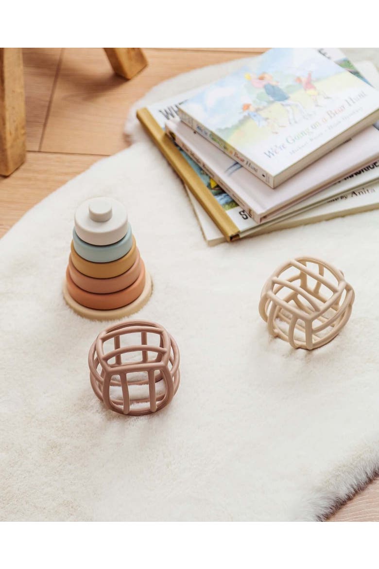 Rowe Silicone Teething Ball in Off-White, Alternate, color, Oat