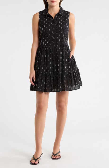 Melrose and Market Tiered Sleeveless Shirt Dress