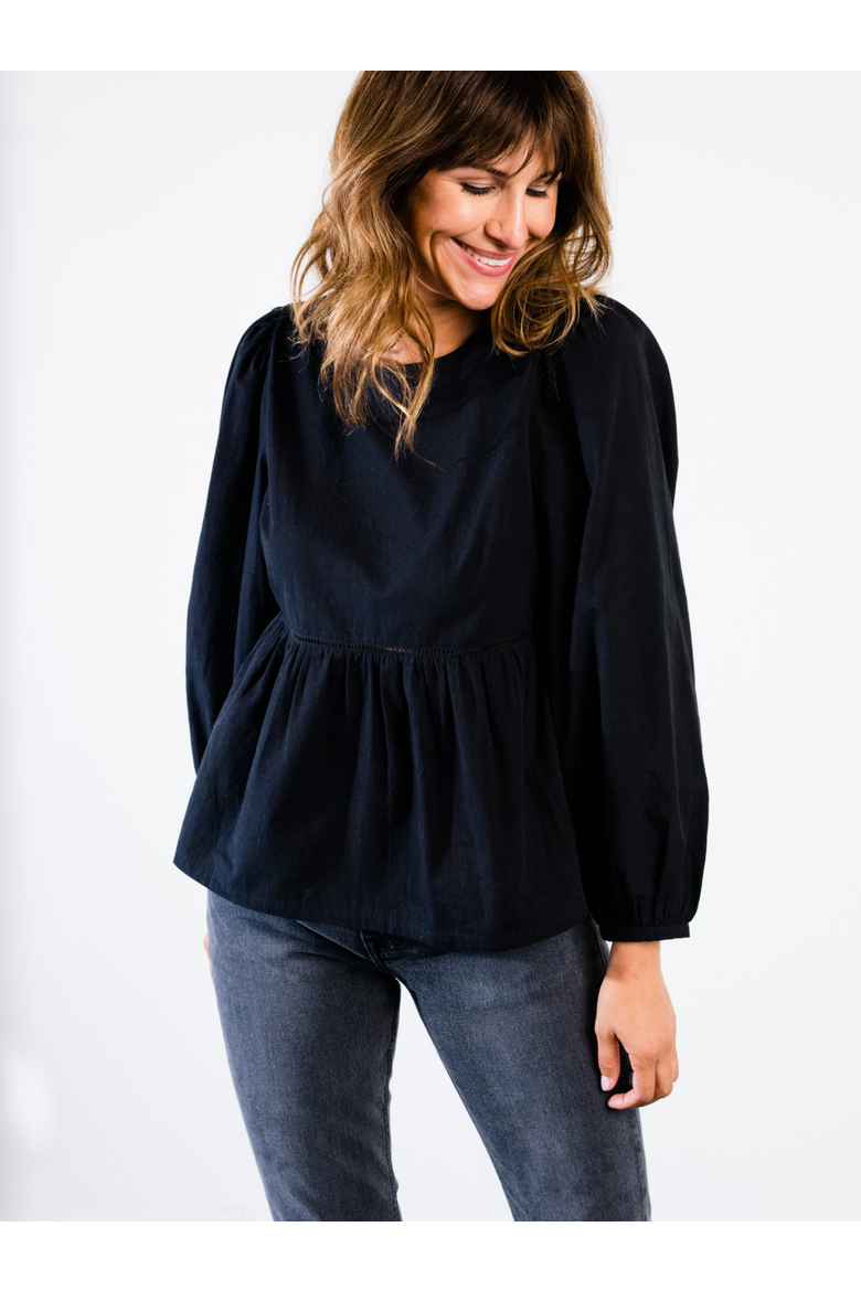 Lauren Babydoll Top, Main, color, Black