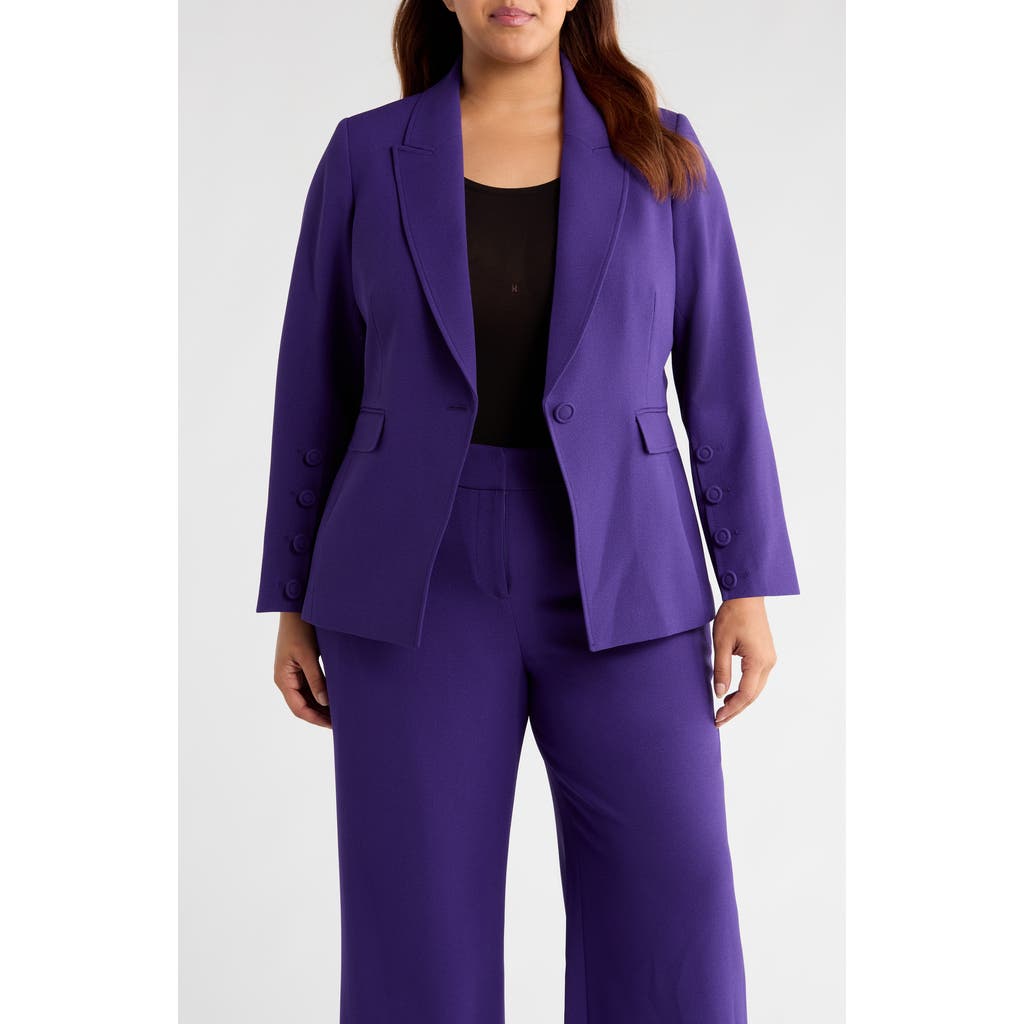 Tahari Asl One-button Blazer In Purple