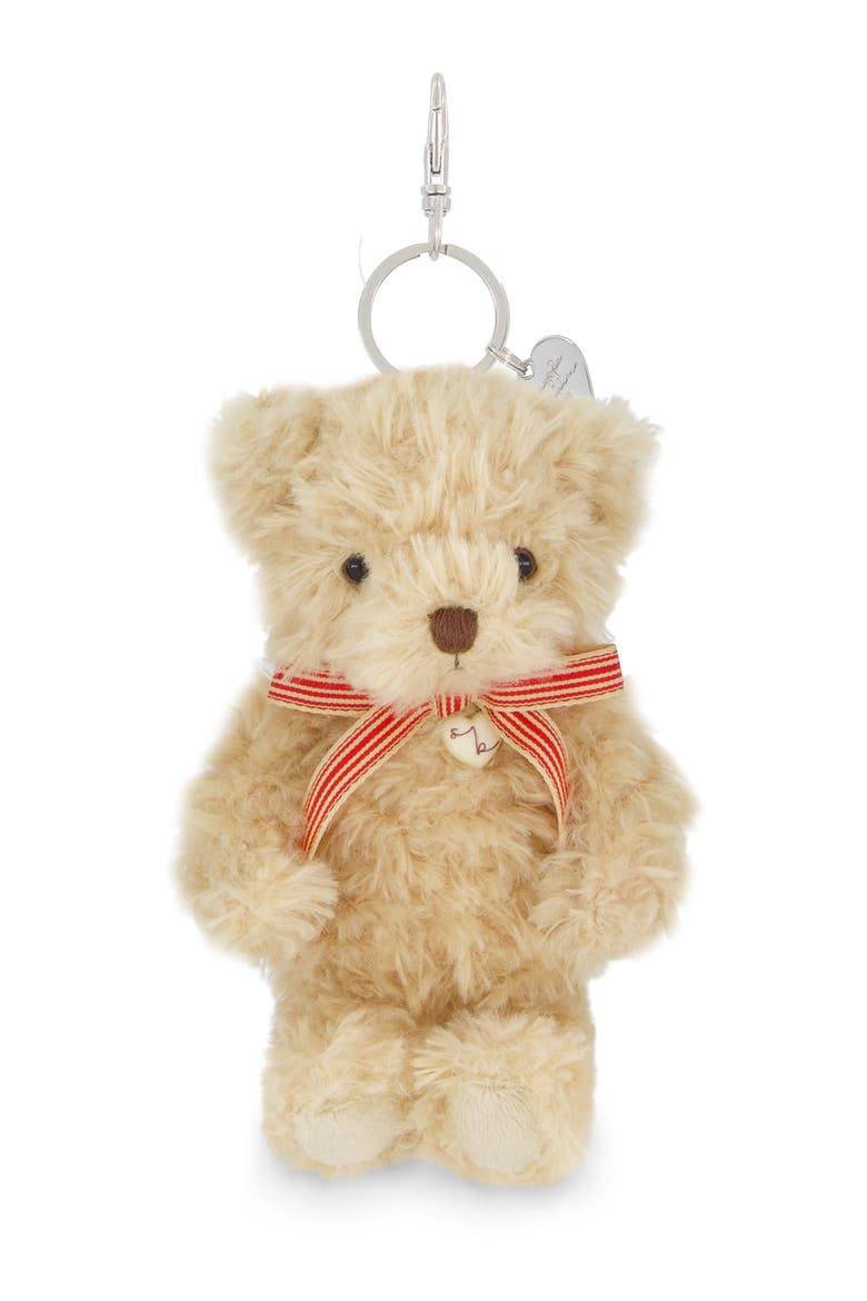 Arthur the Bear 6" Keychain with Red Bow, Main, color, Red stripe ribbon bow