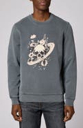 PS Paul Smith Skull Saturn Floral Graphic Sweatshirt
