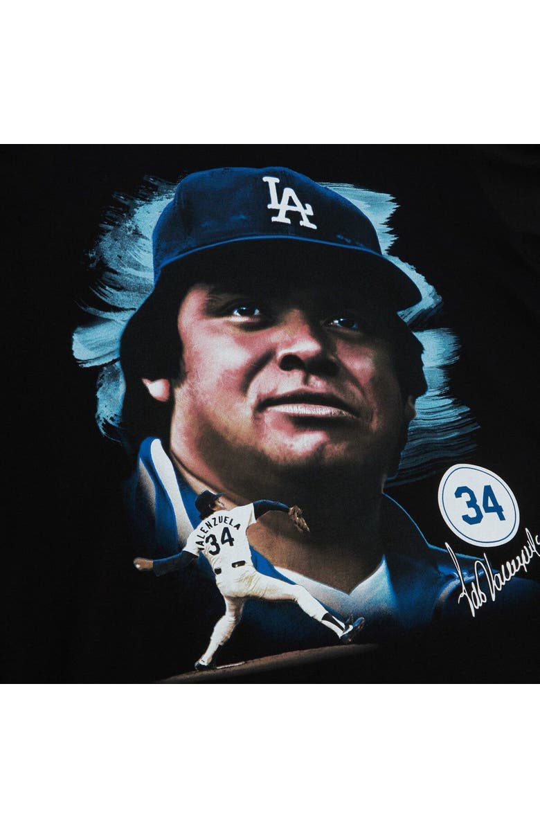 Mitchell & Ness Men's Mitchell & Ness Fernando Valenzuela Black Los Angeles Dodgers Cooperstown Collection Portrait T-Shirt, Alternate, color, 