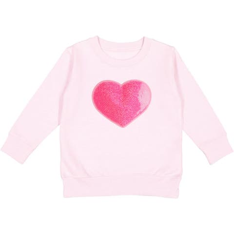 Heart Sequin Patch Valentine's Day Sweatshirt (Toddler, Little Kid & Big Kid)