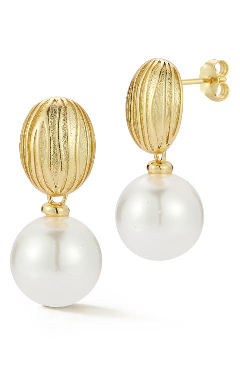Faux Pearl Drop Earrings