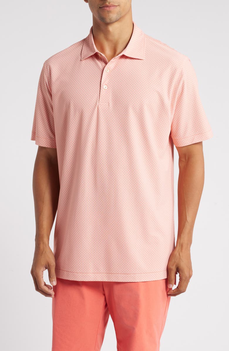 Peter Millar Quadratic Performance Neat Microprint Mesh Polo, Main, color, 