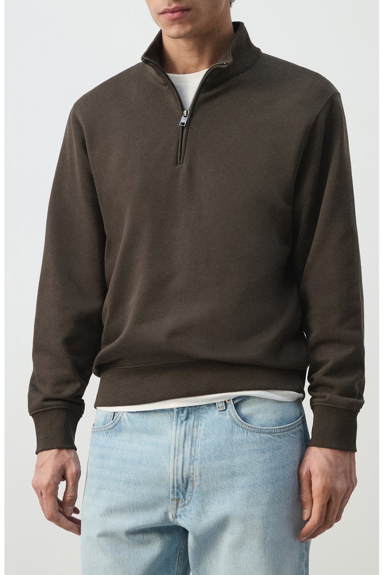 Quarter Zip Pullover, Main, color, CHOCOLATE