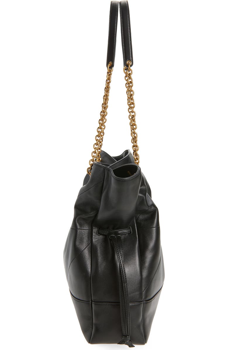 Saint Laurent Jamie 4.3 Patchwork Leather Shopper, Alternate, color, Noir