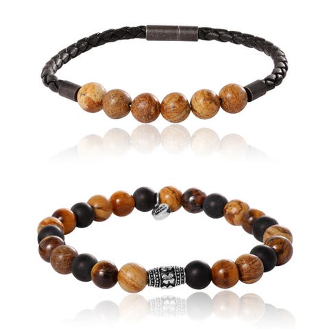 Stretch Bead & Magnetic Cord Bracelet Set - 2 Piece