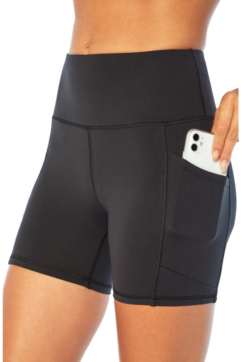Linnette High Waist Control Shorts, Alternate, color, BLACK