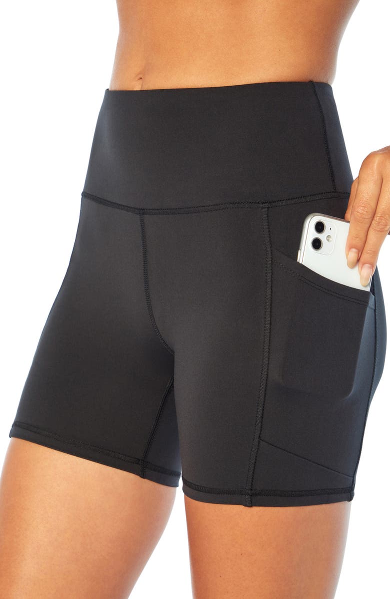 MARIKA Linnette High Waist Control Shorts, Alternate, color, Black