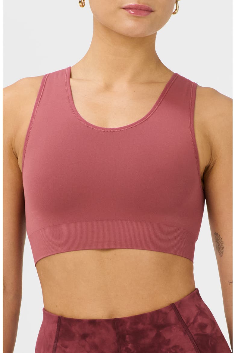 Stamina Medium Impact Seamless Sports Bra, Main, color, SIENNA PINK