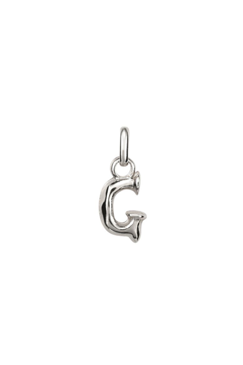 Charm in the Shape of G Letter, Alternate, color, Silver
