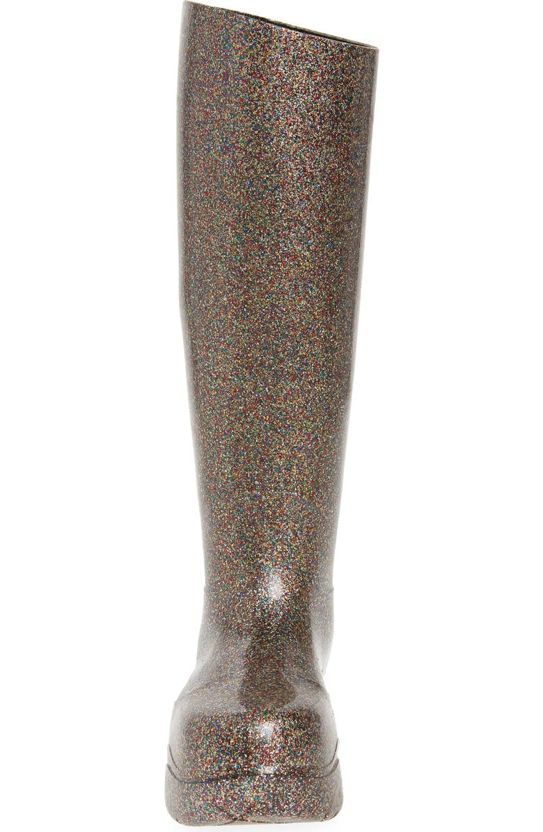 Bottega Veneta Puddle Glitter Waterproof Tall Rain Boot, Alternate, color,