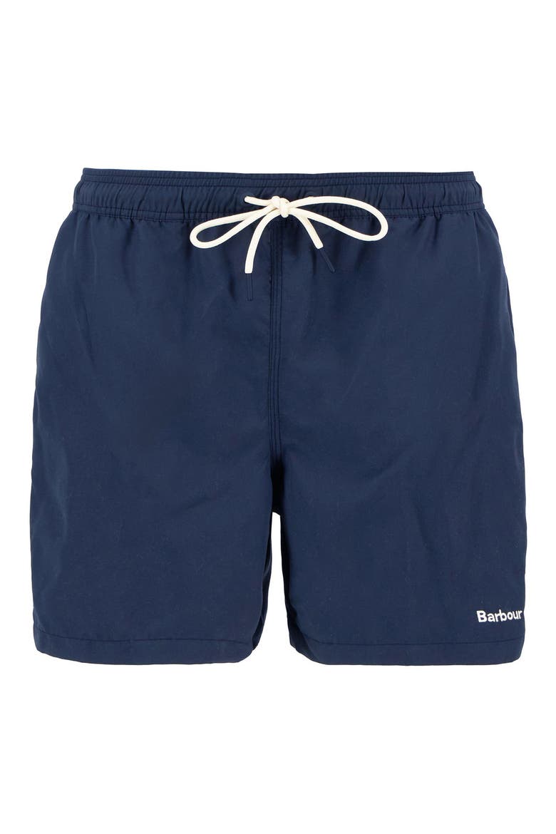 Staple Logo Swim Trunks, Alternate, color, NAVY BLUE