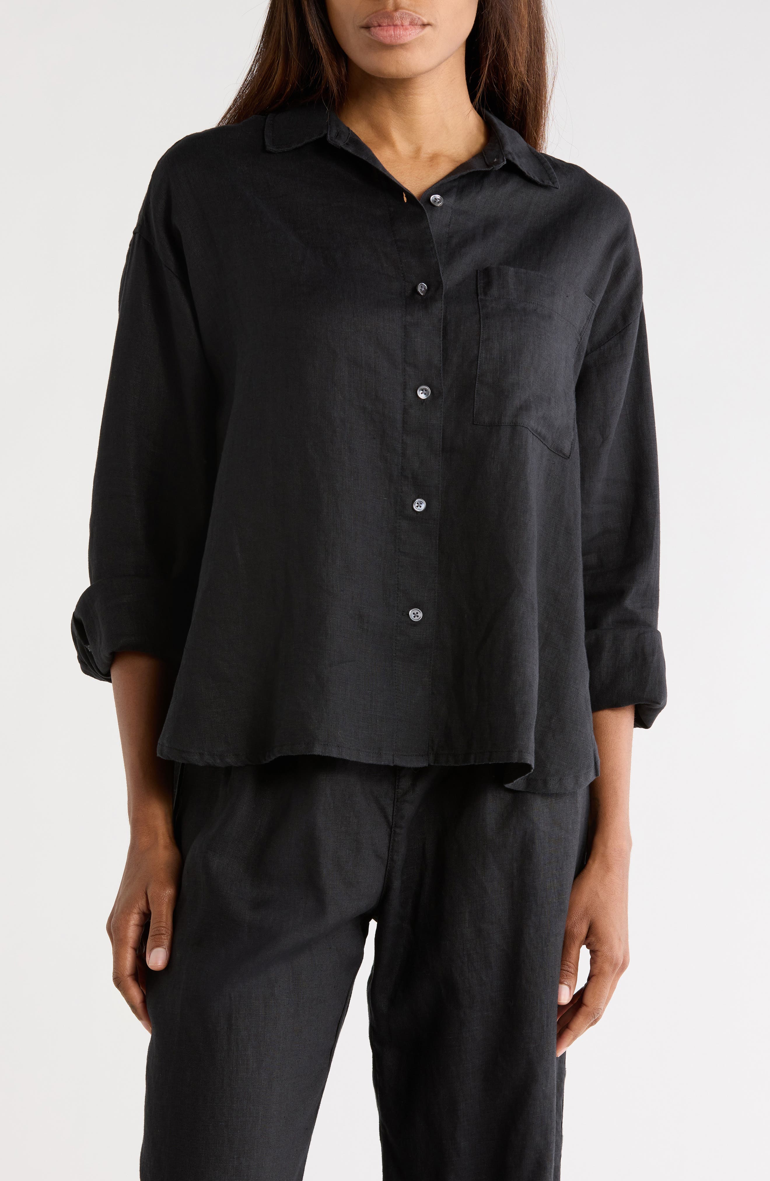 James Perse Linen Button-Up Shirt