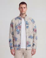Lords of Harlech Exotic Floral Mens Printed Zip Jacket
