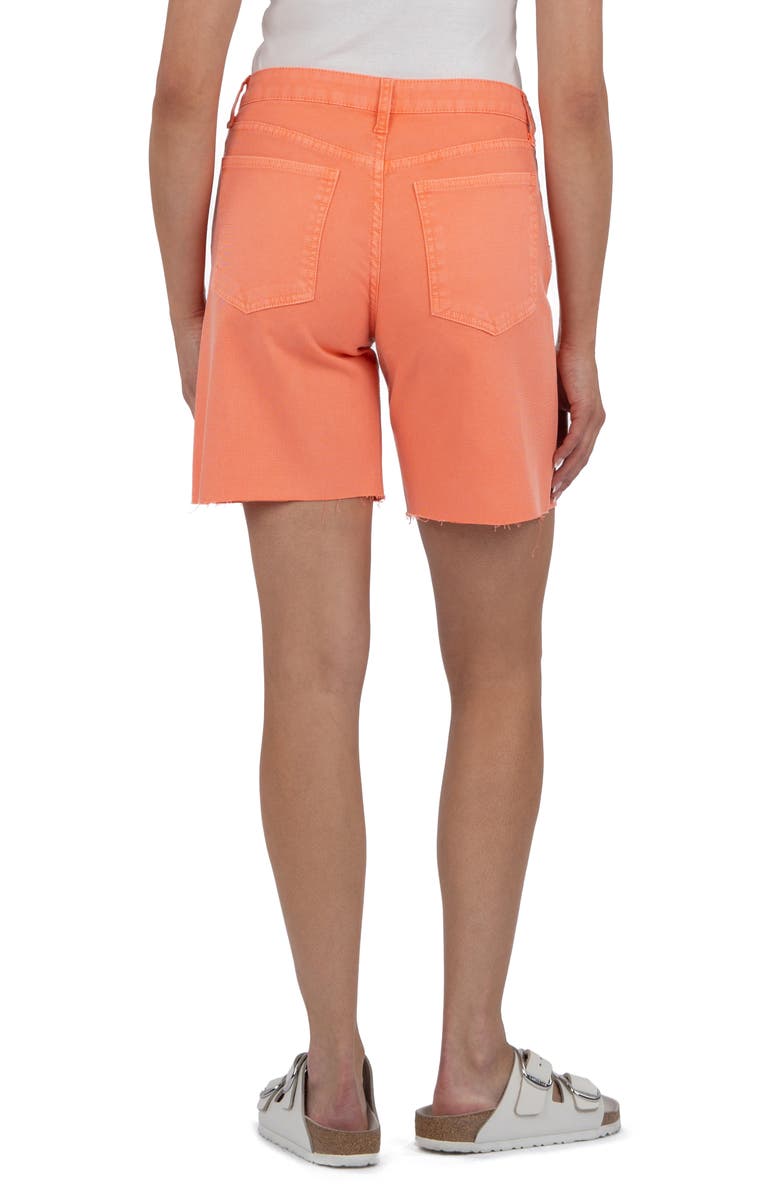 KUT from the Kloth Hailey Raw Hem Denim Bermuda Shorts, Alternate, color, Positano Orange