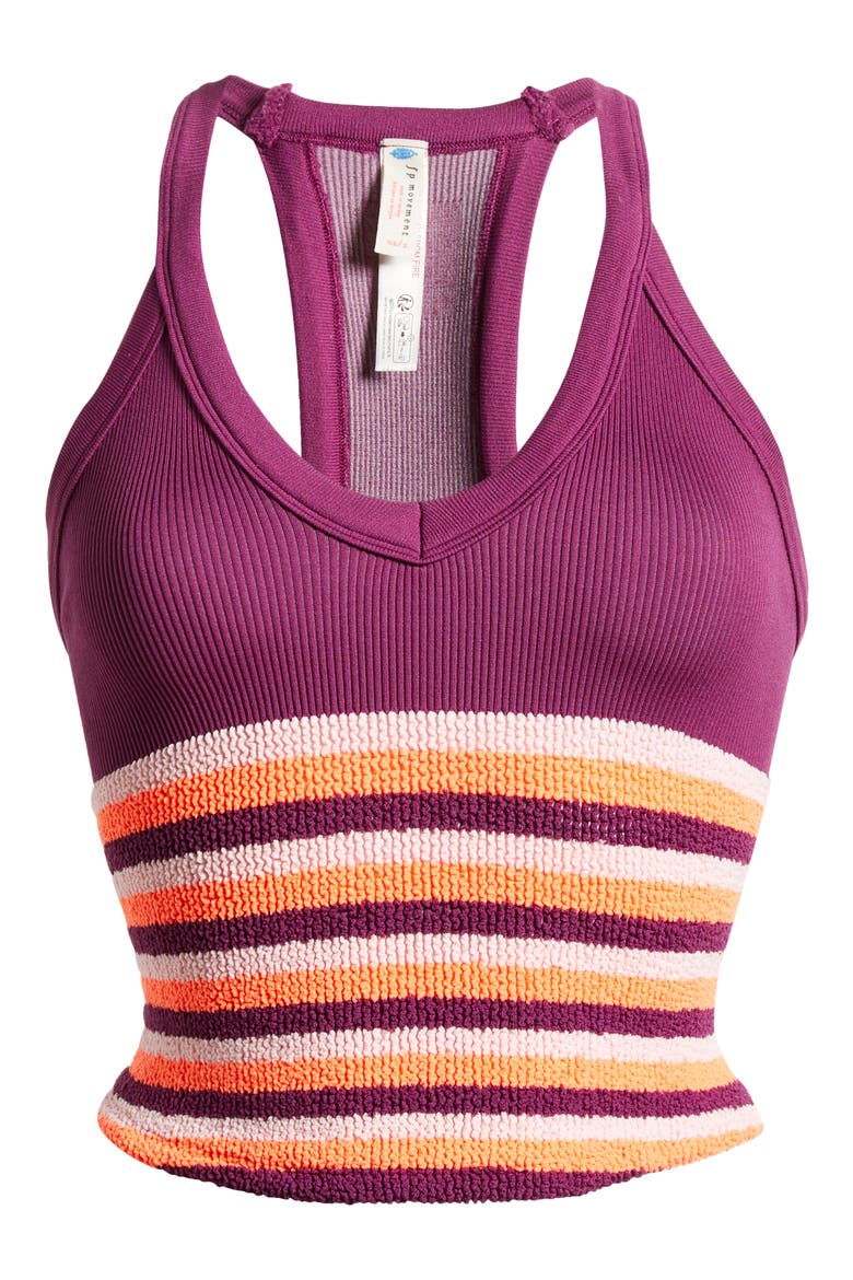 FP Movement All Clear Racerback Crop Tank, Alternate, color, DEEP MULBERRY COMBO