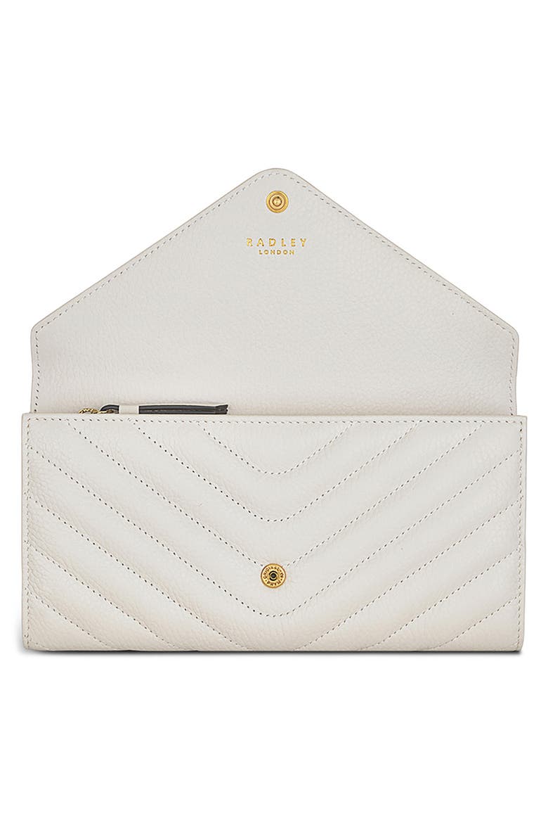 Rowe Avenue Flap Quilted Leather Wallet, Alternate, color, CHALK