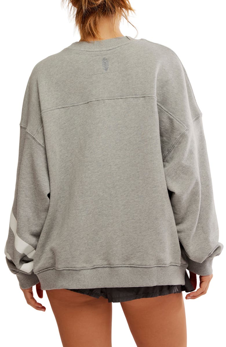 Free People FP Movement All Star Oversize Graphic Sweatshirt, Alternate, color, Heather Grey/White